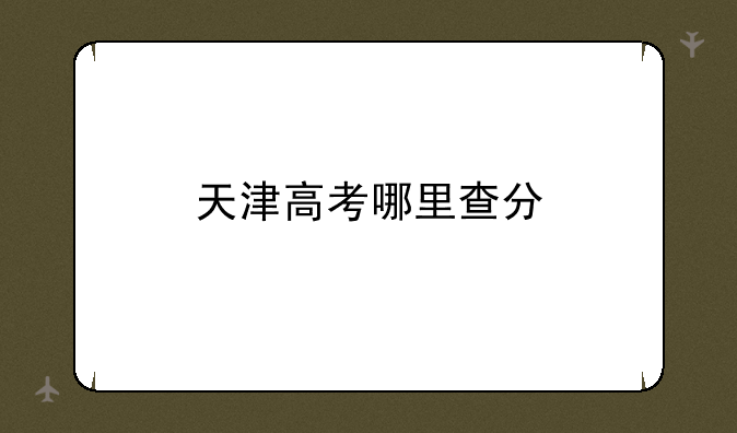 天津高考哪里查分