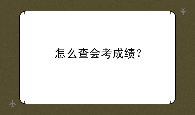 怎么查会考成绩？