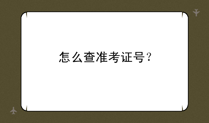 怎么查准考证号？