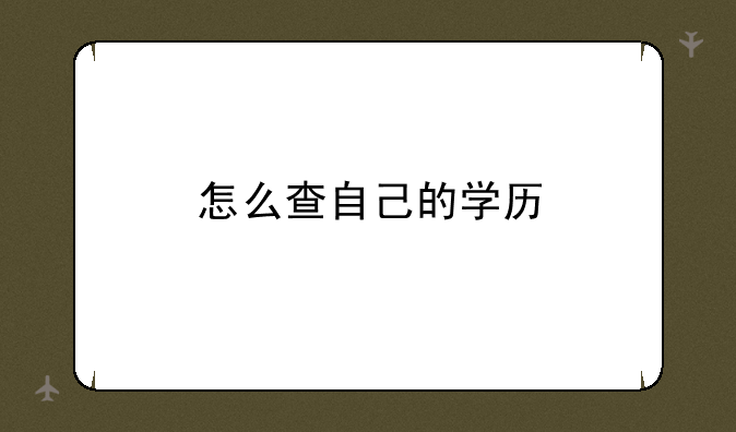 怎么查自己的学历