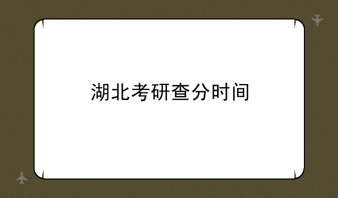 湖北考研查分时间