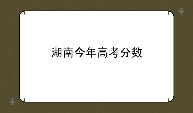 湖南今年高考分数