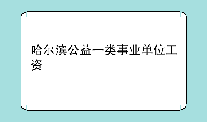 哈尔滨公益一类事业单位工资