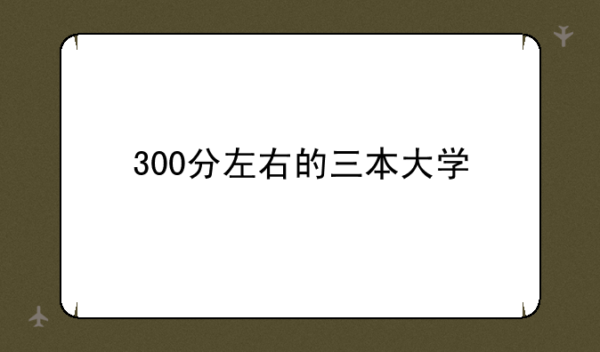 300分左右的三本大学