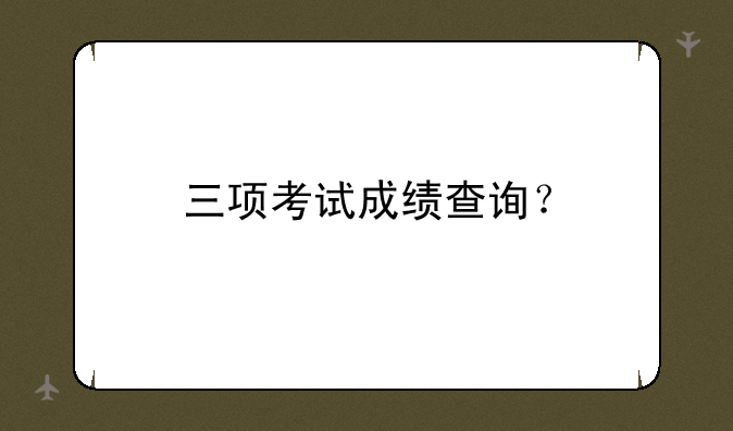 三项考试成绩查询？