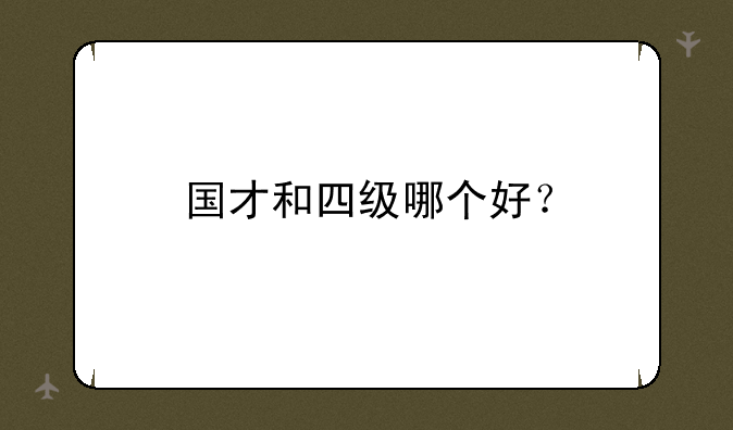 国才和四级哪个好？