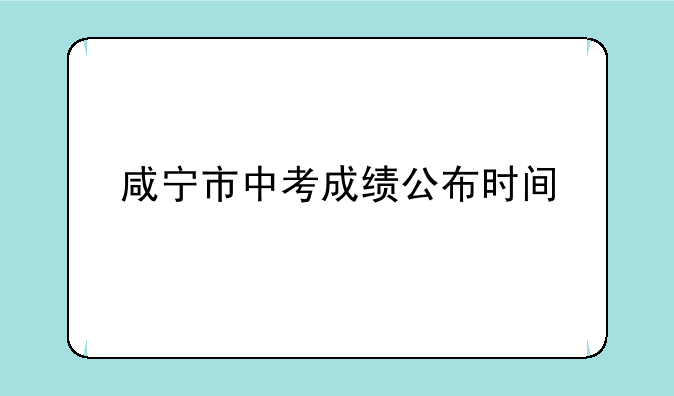 咸宁市中考成绩公布时间