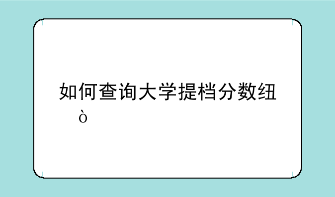 如何查询大学提档分数线？