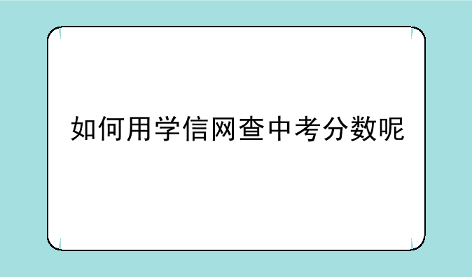 如何用学信网查中考分数呢