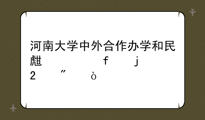 河南大学中外合作办学和民生学院的区别？