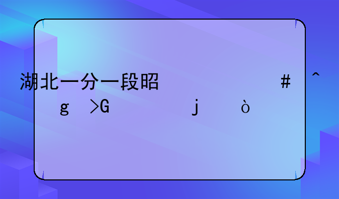 湖北一分一段是什么时候发布的？