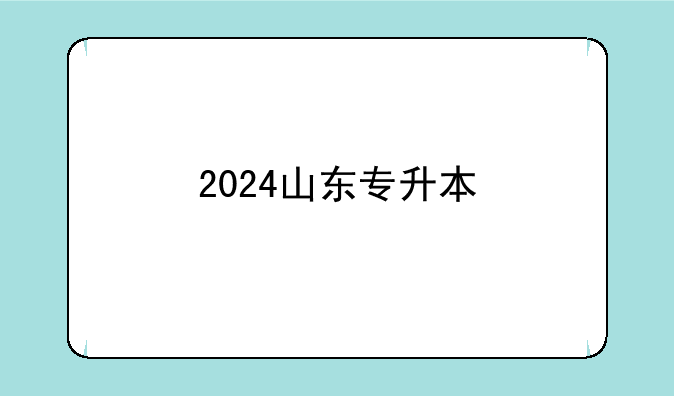 2024山东专升本