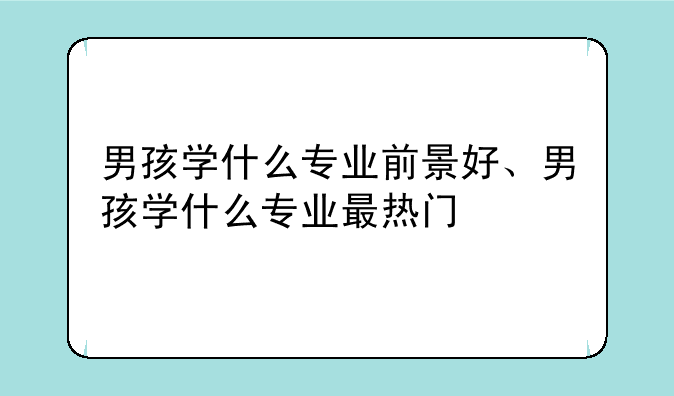 男孩学什么专业前景好、男孩学什么专业最热门