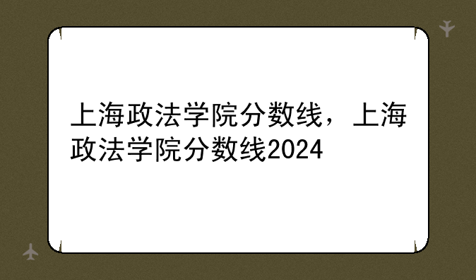 上海政法学院分数线，上海政法学院分数线2024