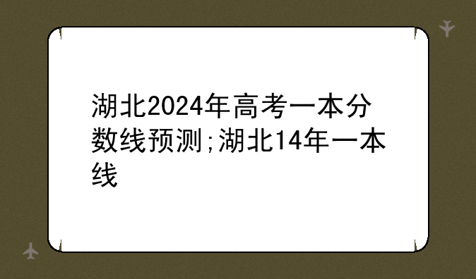 湖北2024年高考一本分数线预测;湖北14年一本线