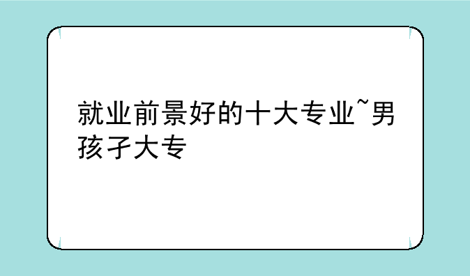 就业前景好的十大专业~男孩子就业前景好的十大专业